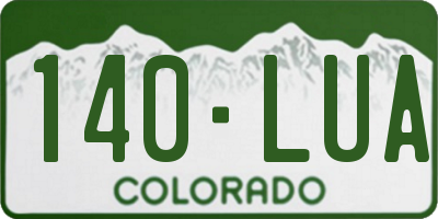 CO license plate 140LUA