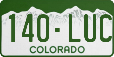 CO license plate 140LUC