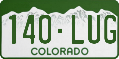 CO license plate 140LUG