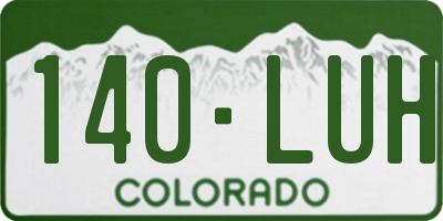 CO license plate 140LUH