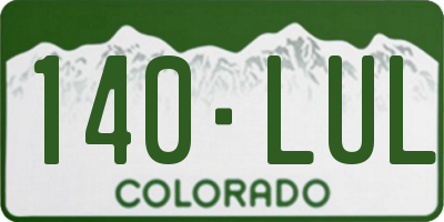 CO license plate 140LUL
