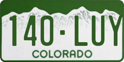 CO license plate 140LUY