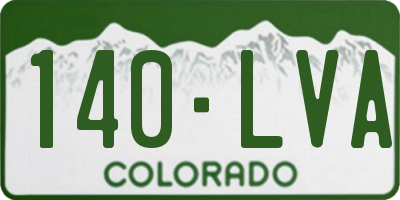 CO license plate 140LVA