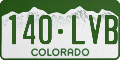 CO license plate 140LVB