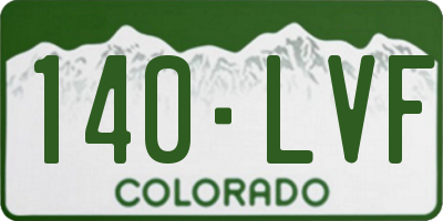 CO license plate 140LVF