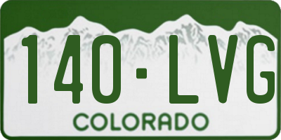 CO license plate 140LVG