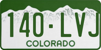 CO license plate 140LVJ