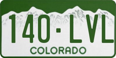 CO license plate 140LVL