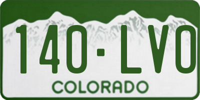 CO license plate 140LVO