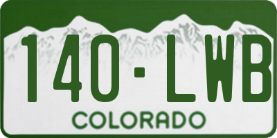CO license plate 140LWB