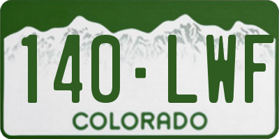 CO license plate 140LWF