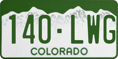 CO license plate 140LWG