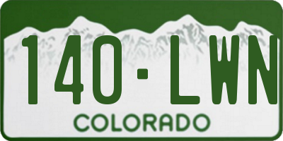 CO license plate 140LWN