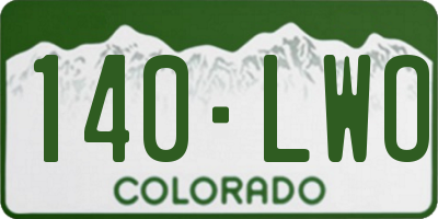 CO license plate 140LWO