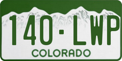 CO license plate 140LWP