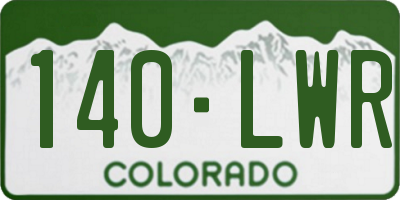 CO license plate 140LWR