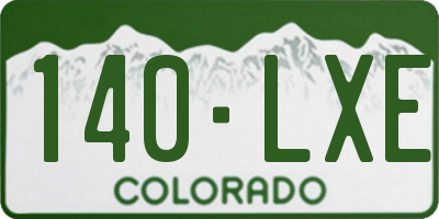 CO license plate 140LXE