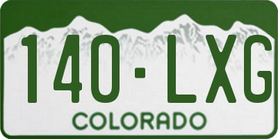 CO license plate 140LXG