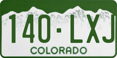 CO license plate 140LXJ