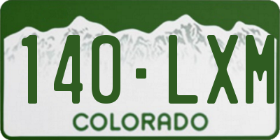 CO license plate 140LXM