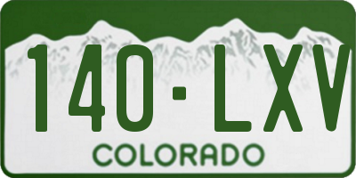 CO license plate 140LXV