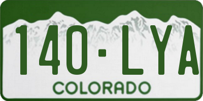 CO license plate 140LYA