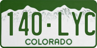 CO license plate 140LYC