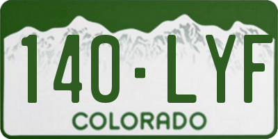 CO license plate 140LYF