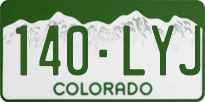 CO license plate 140LYJ