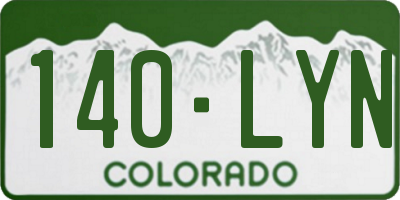 CO license plate 140LYN