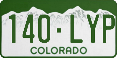CO license plate 140LYP