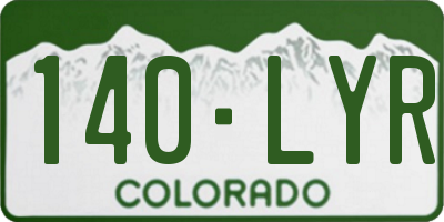 CO license plate 140LYR