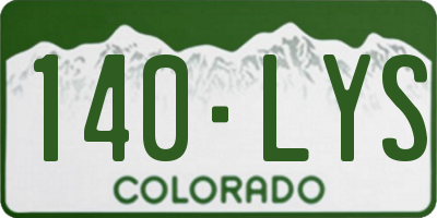 CO license plate 140LYS