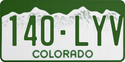 CO license plate 140LYV