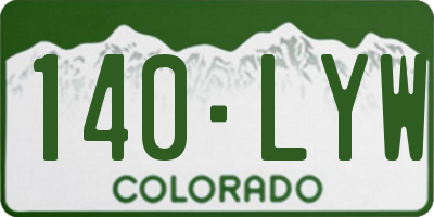 CO license plate 140LYW