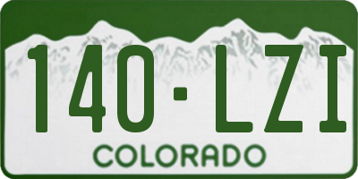 CO license plate 140LZI