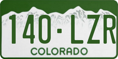 CO license plate 140LZR