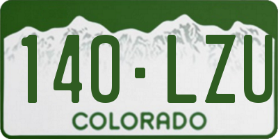 CO license plate 140LZU