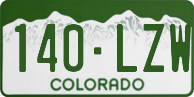 CO license plate 140LZW