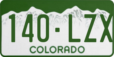CO license plate 140LZX