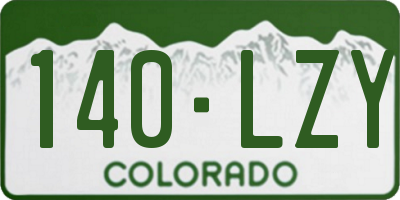 CO license plate 140LZY