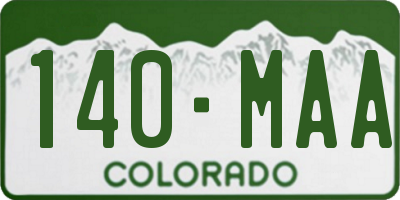 CO license plate 140MAA