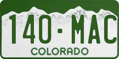 CO license plate 140MAC