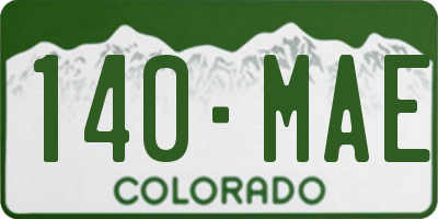 CO license plate 140MAE