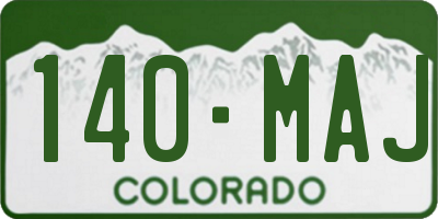 CO license plate 140MAJ