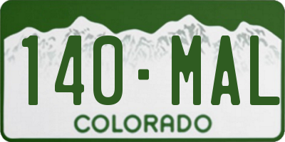 CO license plate 140MAL