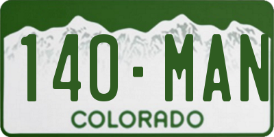 CO license plate 140MAN