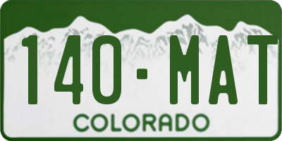 CO license plate 140MAT