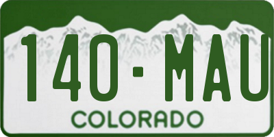 CO license plate 140MAU