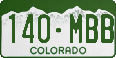 CO license plate 140MBB